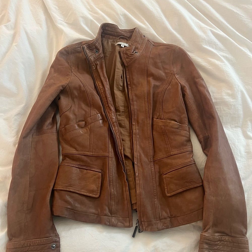 Vince brown leather jacket